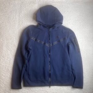 Nike Tech Fleece Full Zip Hoodie Mens Large Midnight Navy CU4489-410 Blue